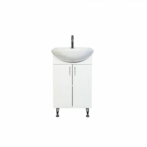 Тумба напольная Роса 45 см, белый глянец розовое золото