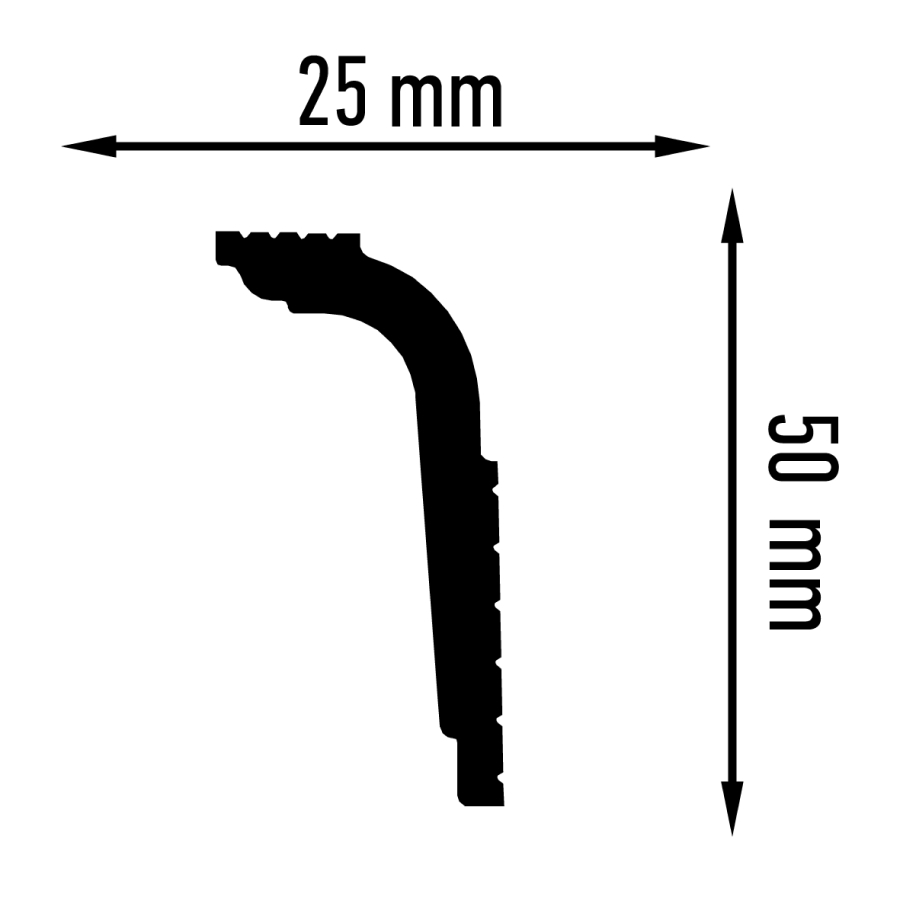 Плинтус потолочный Плинтэкс IC 25/50 (120 шт)  - Вид №1