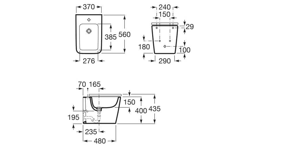 Керамические биде Roca Inspira ARCH-00014880