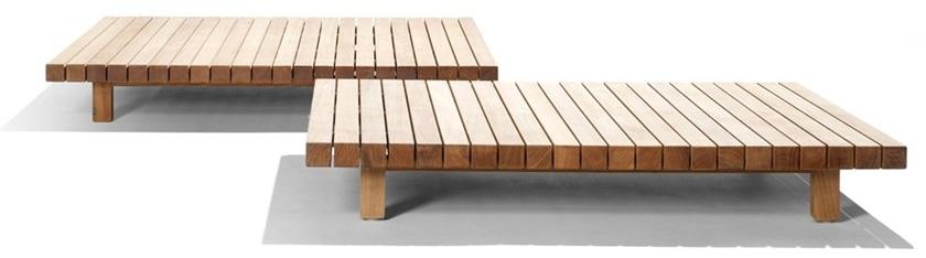 TRIBÙ Журнальный столик из тикового дерева Vis à vis sofa sun-id-1477075 - Вид №1