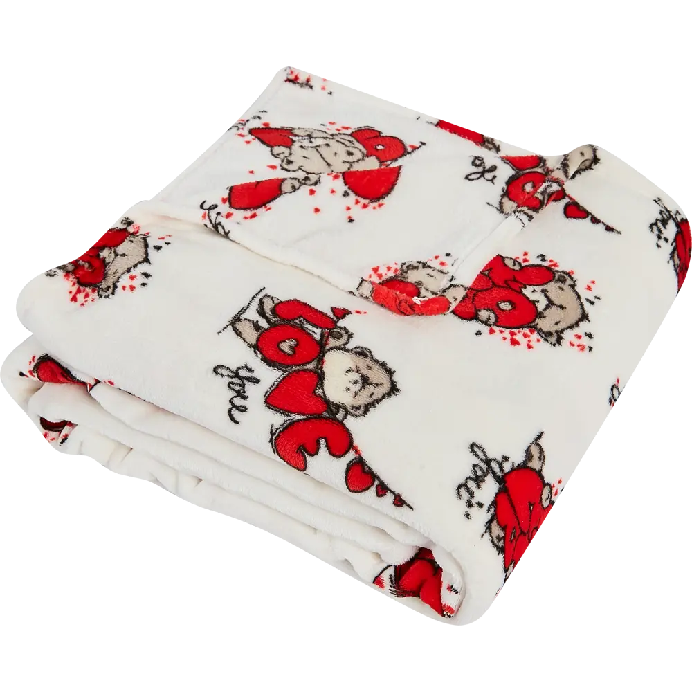 Плед Teddy Love 150x200 см фланель цвет белый Ardenza STLM-2106056