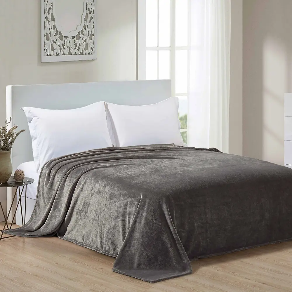 Плед Liushi 180x200 см фланель цвет серый Santreyd STLM-2108929 - Вид №3