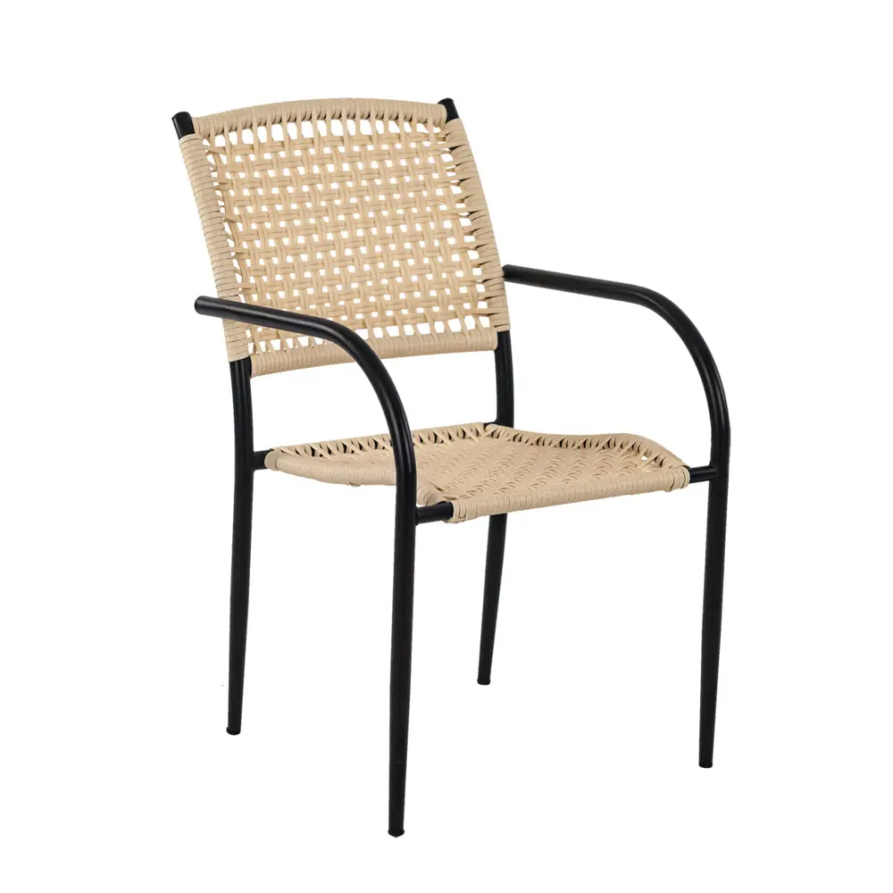 Стул Aura 53x57x81 см сталь черно-бежевый Santreyd STLM-2130466