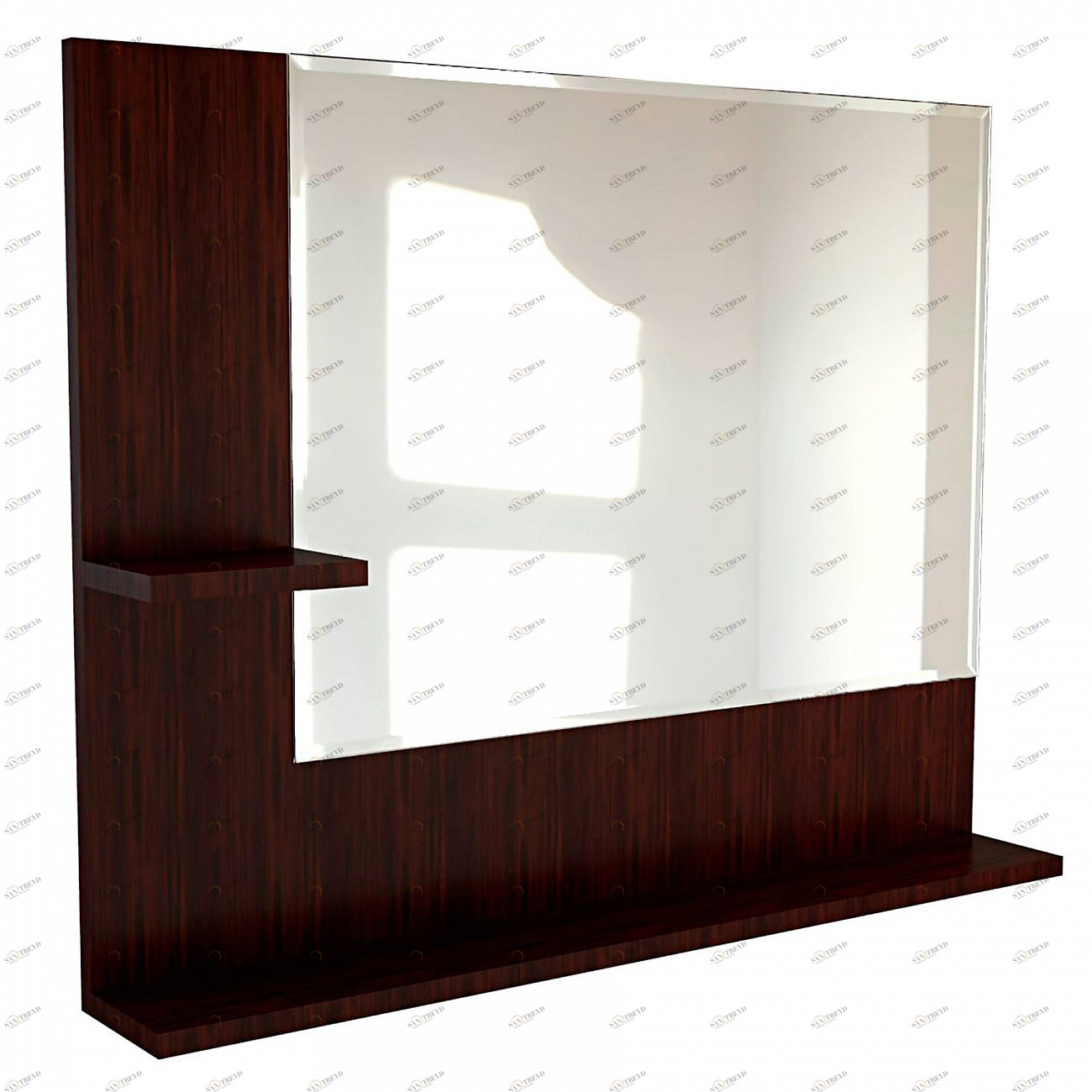 Зеркало настенное с полкой венге "Ханди-1" GRAUM ДИЗАЙНЕРСКИЕ 304096 Коричневый 