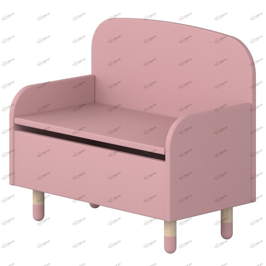 Скамейка с ящиком для игрушек Flexa Play, розовая 821006069