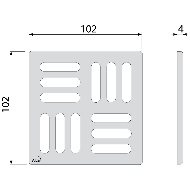 Дизайновая решетка 102×102 мм бронза-антик ALCAPLAST MPV001ANTIC - Вид №1