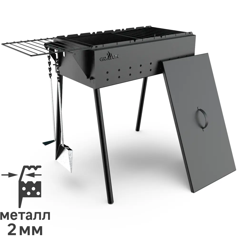 Мангал Praktika Black 86x33x60 см Santreyd STLM-2188930