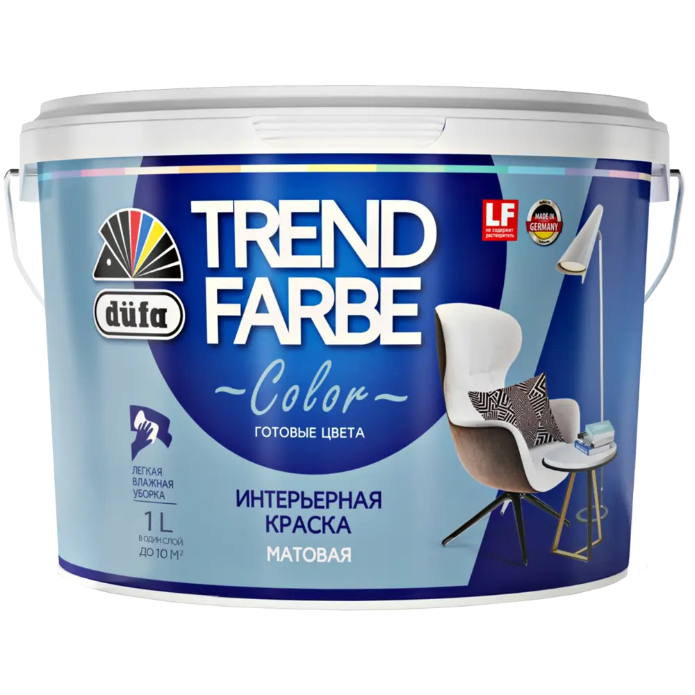 Краска для стен и потолков Trend Farbe цвет Городское небо 1 л Dufa STLM-2042713 - Вид №1