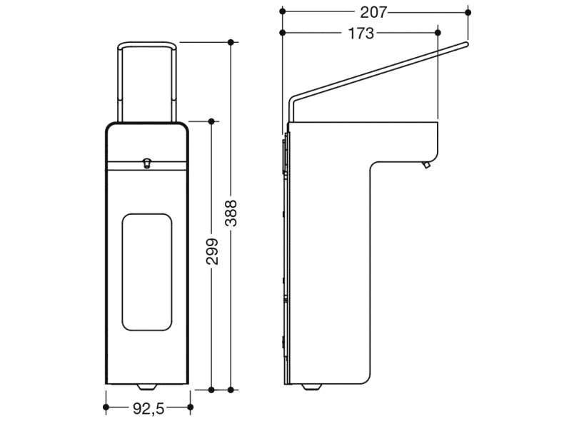 900.06.00261 Дезинфицирующее средство или дозатор мыла HEWI System 900 - Вид №1