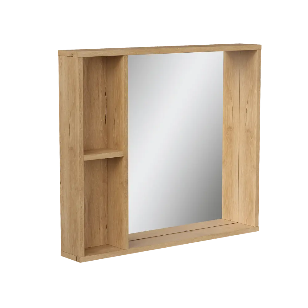 Зеркало для ванной Сохо KONSENSA с полками 80x69.6 см цвет светлый дуб STLM-2199660 - Вид №2