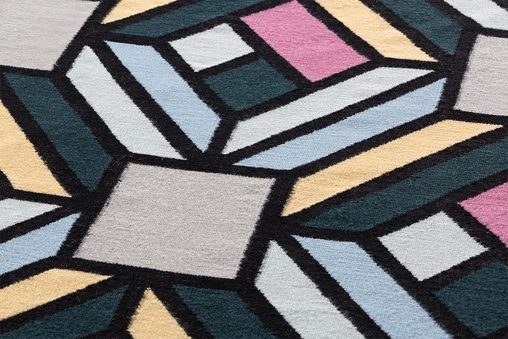 054114 Ковер Tetragon Blue 147x213 GAN Parquet