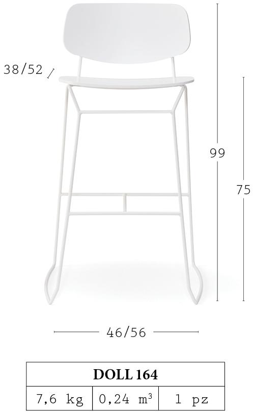 Billiani Стул барный из стали Doll 164 - Вид №4