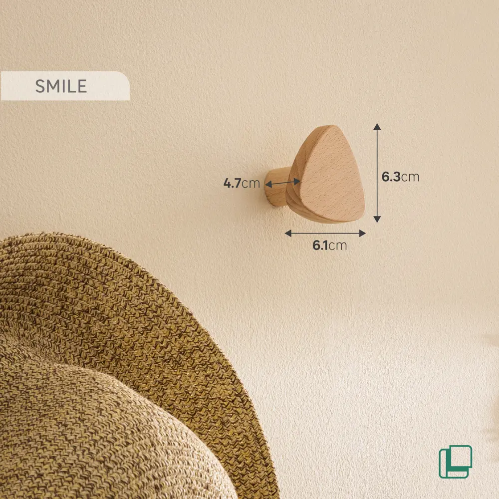 Крючок Smile 6.3x6.1x4.7 см цвет натуральный 89388838 STLM-2074695 Santreyd  - Вид №3