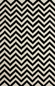 Ковер Zig Zag чёрный 300х500 DOLLY CAPRETS ДИЗАЙНЕРСКИЕ, ЗИГ ЗАГ 015232 Белый;чёрный