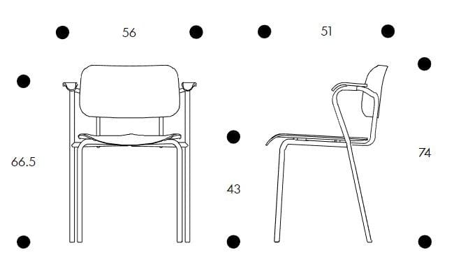 Штабелируемый стул с подлокотниками Artek Lukki ARCH-00057129 - Вид №2