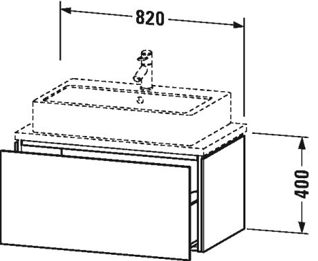 LC580204747 Тумбочка для компактной консоли L-Cube #LC5802 820 x 477 мм Каменно-синий глянцевый лак Duravit - Вид №1