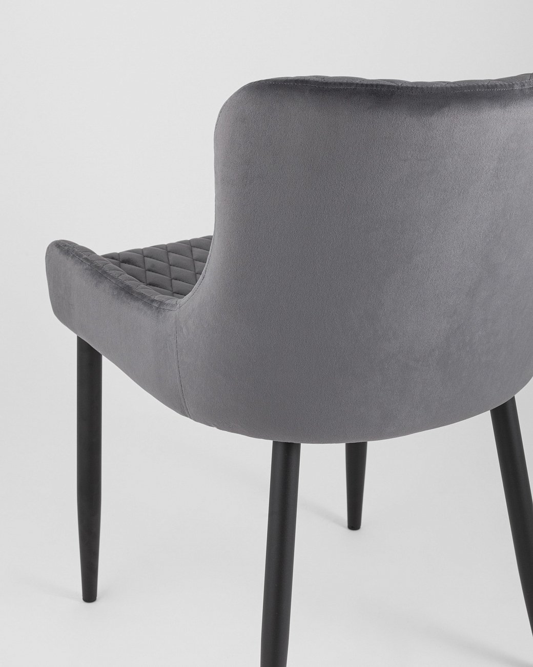 Стул мягкий со спинкой серый с черными металлическими ножками "Ститч" STOOL GROUP ДИЗАЙНЕРСКИЕ 00-3881934 Серый  - Вид №5