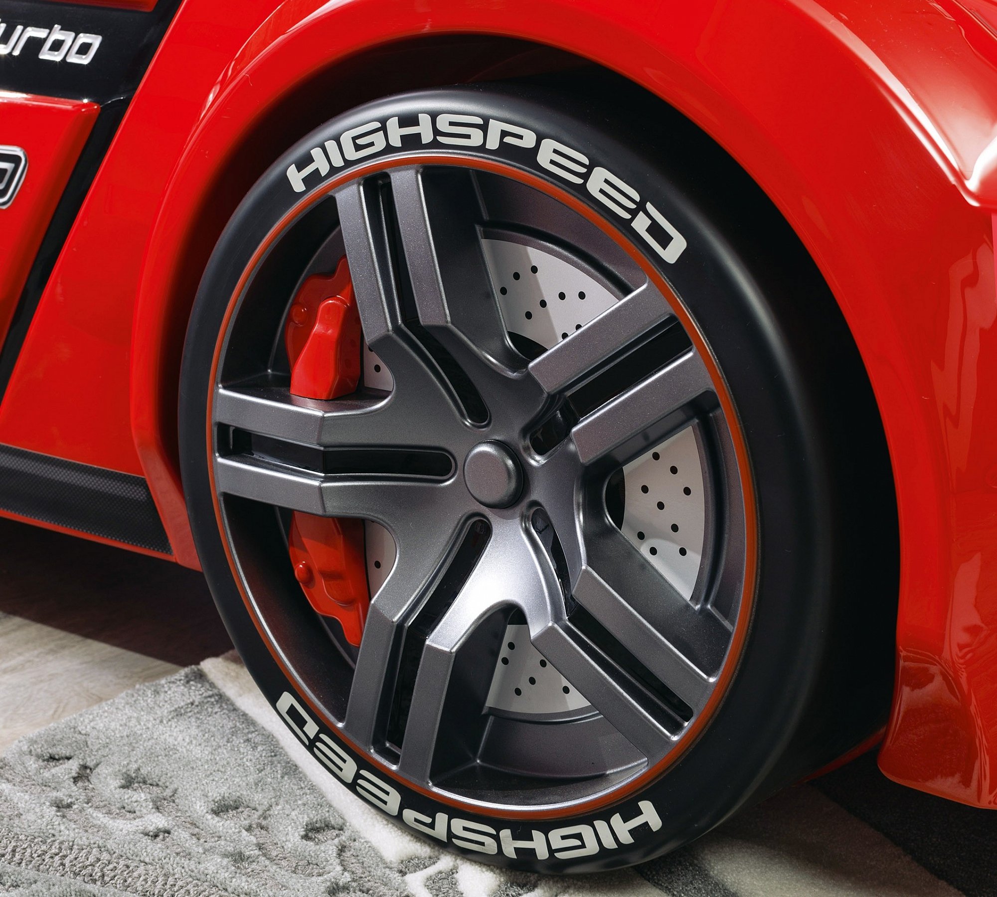 Кровать-машина с подсветкой 90х195 см красная BiTurbo CILEK CHAMPION RACER 00-3832321 Красный Santreyd  - Вид №1