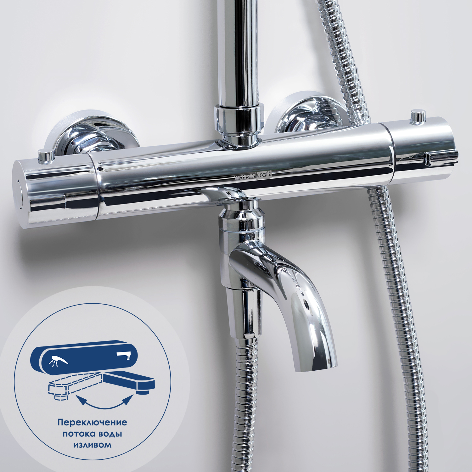 A18801 Thermo Душевой комплект с термостатическим смесителем WasserKRAFT  - Вид №7