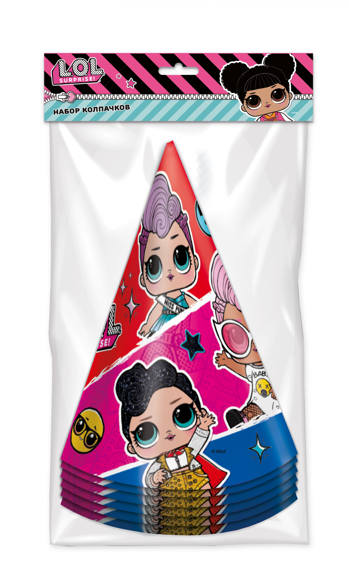 287792 Набор колпачков 6 шт. "LOL" трехцветные Santreyd 