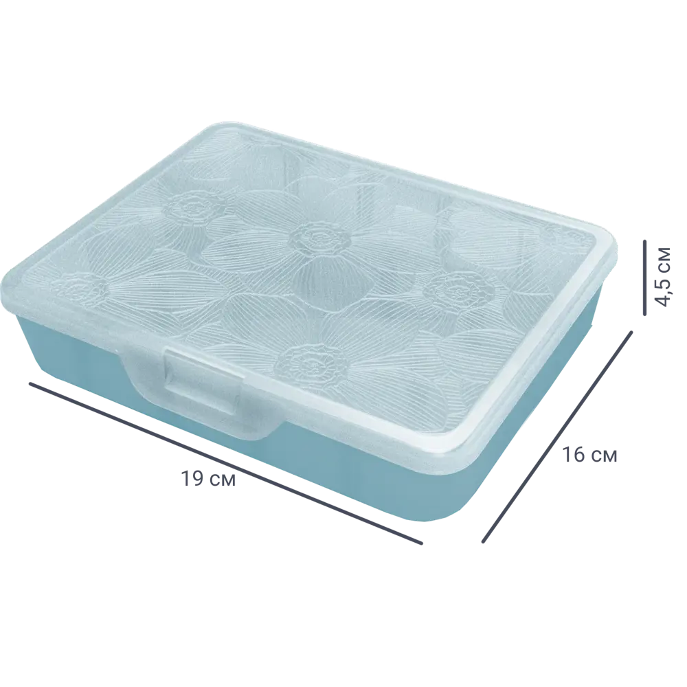 Органайзер для хранения M 19x16x4.5 см пластик с крышкой цвет голубой Santreyd STLM-2202681 - Вид №1