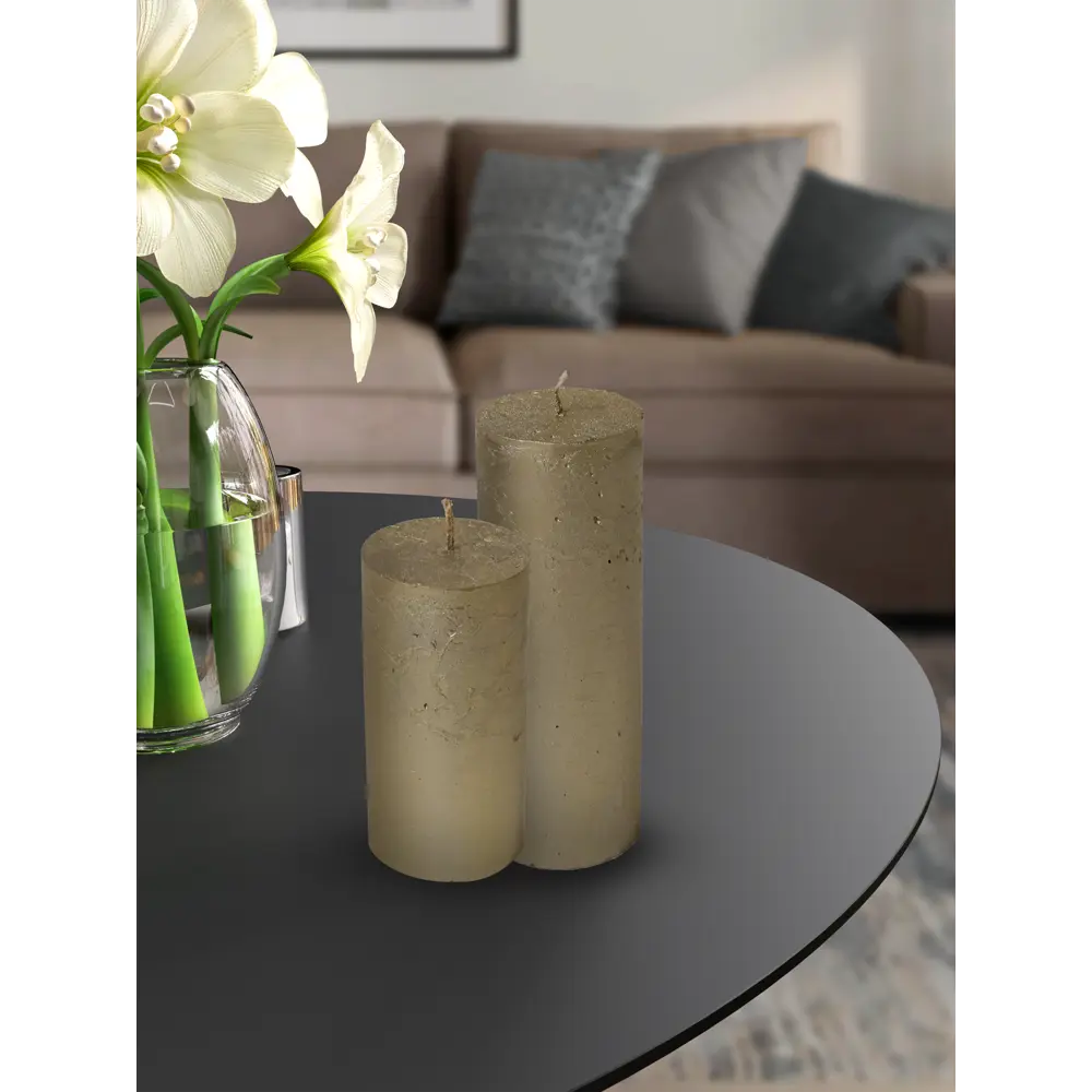 Santreyd: Декоративная свеча-столбик «Рустик» в золотистом оттенке 83305492 STLM-0040298 - Вид №4