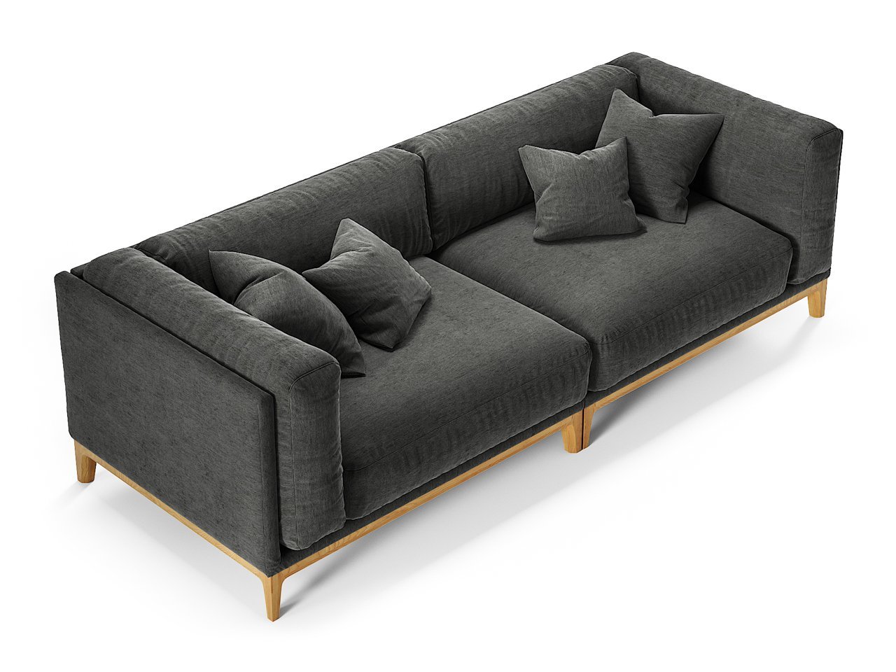 Диван Case прямой черный THE IDEA ДИЗАЙНЕРСКИЕ 210512 Серый  - Вид №1