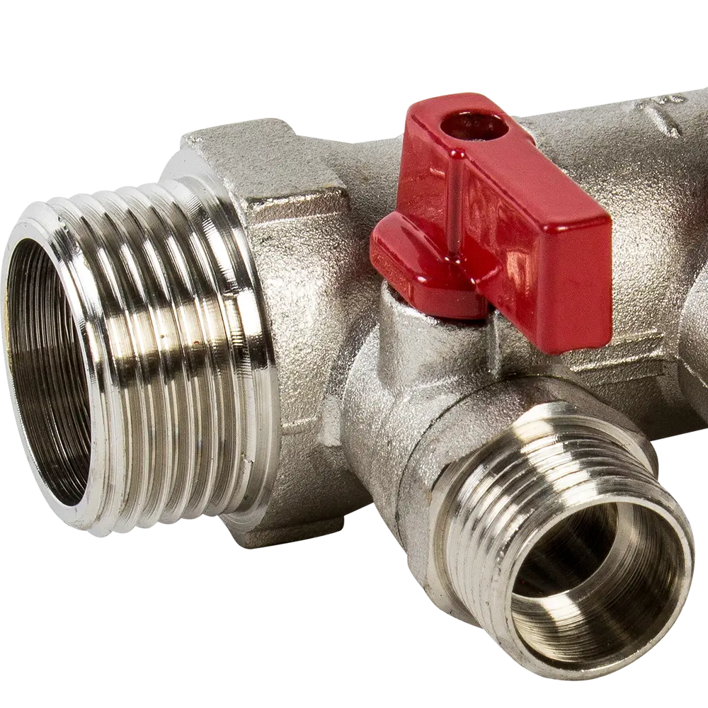 Коллектор с кранами и наружной резьбой Valtec на 2 выхода 1"x1/2" VTc.580.N.0602 STLM-2015153 - Вид №1