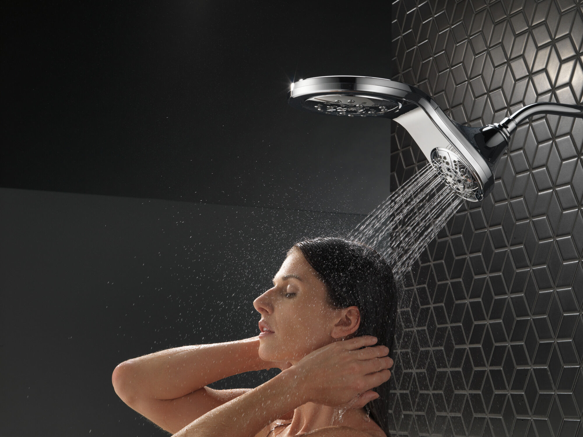58581-PK HydroRain® H2Okinetic® In2ition® Душ два в одном с 5 настройками Delta Faucet Universal Showering Хром  - Вид №17