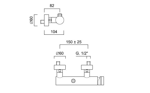 Однорычажный смеситель для душа с 2 отверстиями Rubinetteria Giulini MyRing ARCH-00115922 - Вид №1
