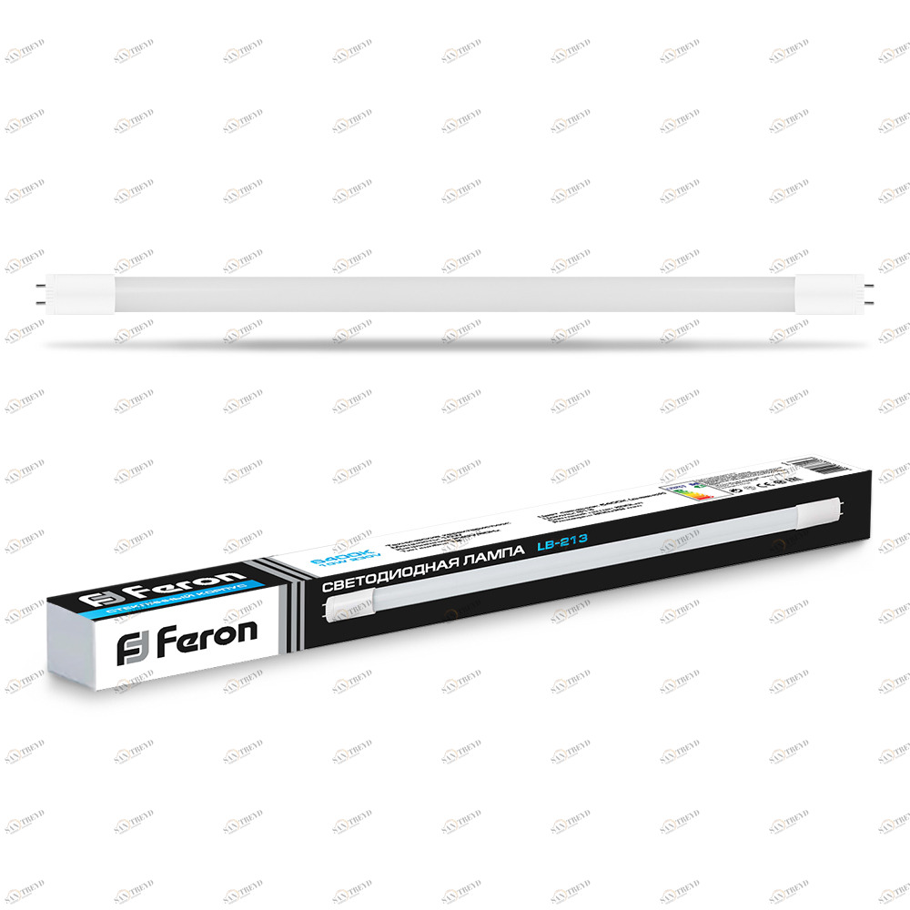 Лампа светодиодная Feron G13 10W 6400K LB-213 25499 FERON  00-3956524 Матовый 