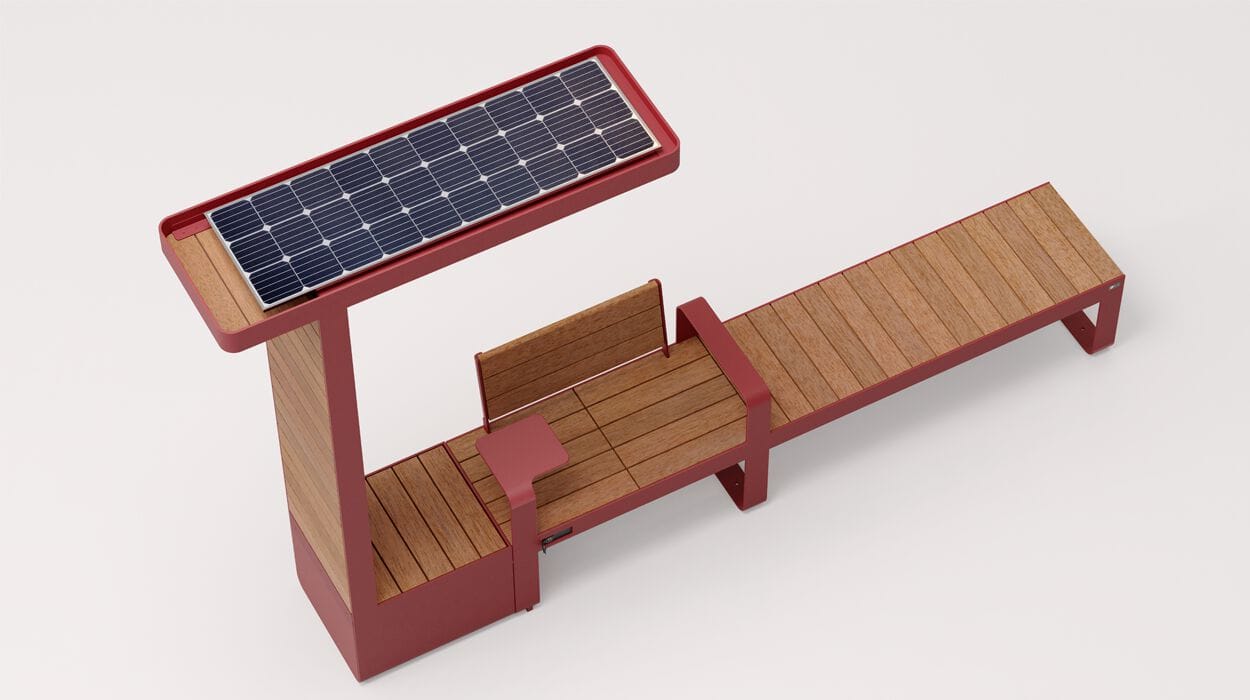 Стальная и деревянная скамья с USB-разъемом DIMCAR IO ARCH-00049008 - Вид №2