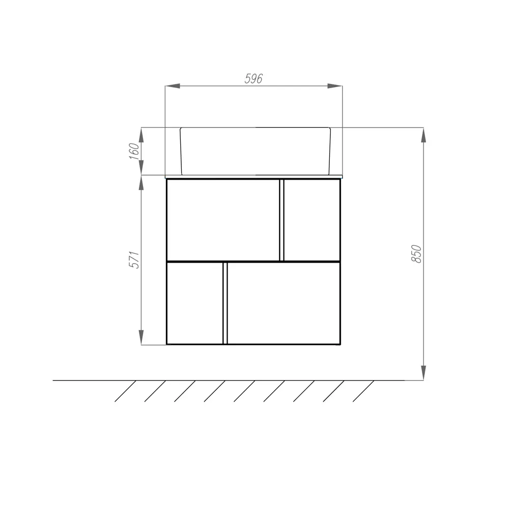Тумба под раковину подвесная Roca Pilar 60 см цвет синий STLM-2120146 - Вид №10