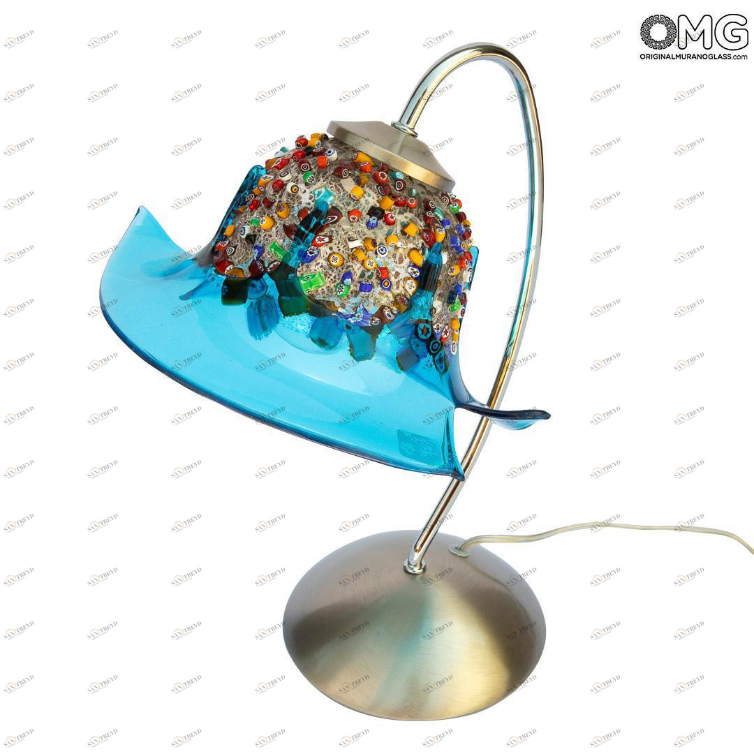 3387 ORIGINALMURANOGLASS Настольная лампа Орхидея - муранское стекло OMG 35 см 