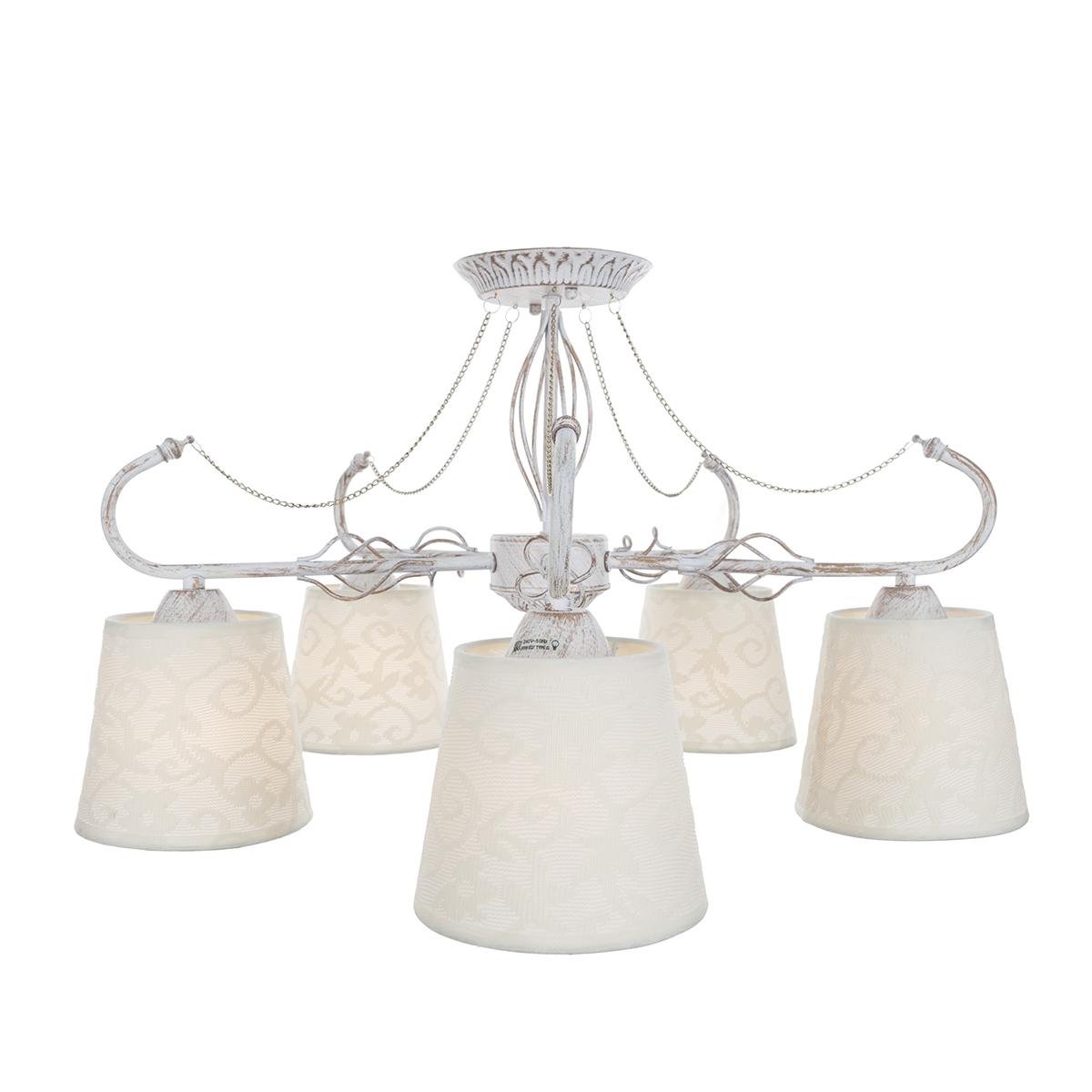 Потолочная люстра IDLamp Vilucchio 556/5PF-Whitepatina IDLAMP VILUCCHIO 184007 Белый  - Вид №1