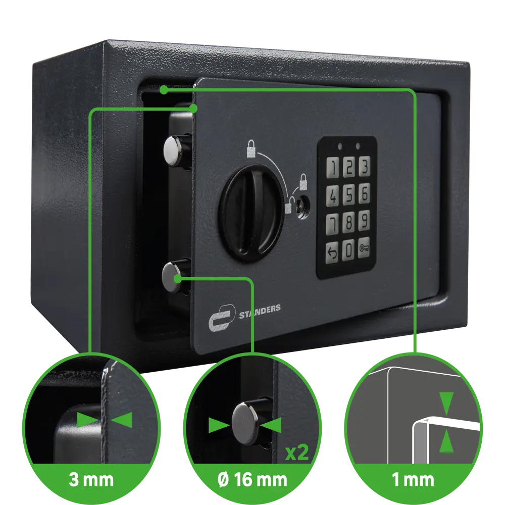 Сейф Standers 9/10 л с электронным замком 28x18x20 см сталь STLM-2063934 - Вид №4
