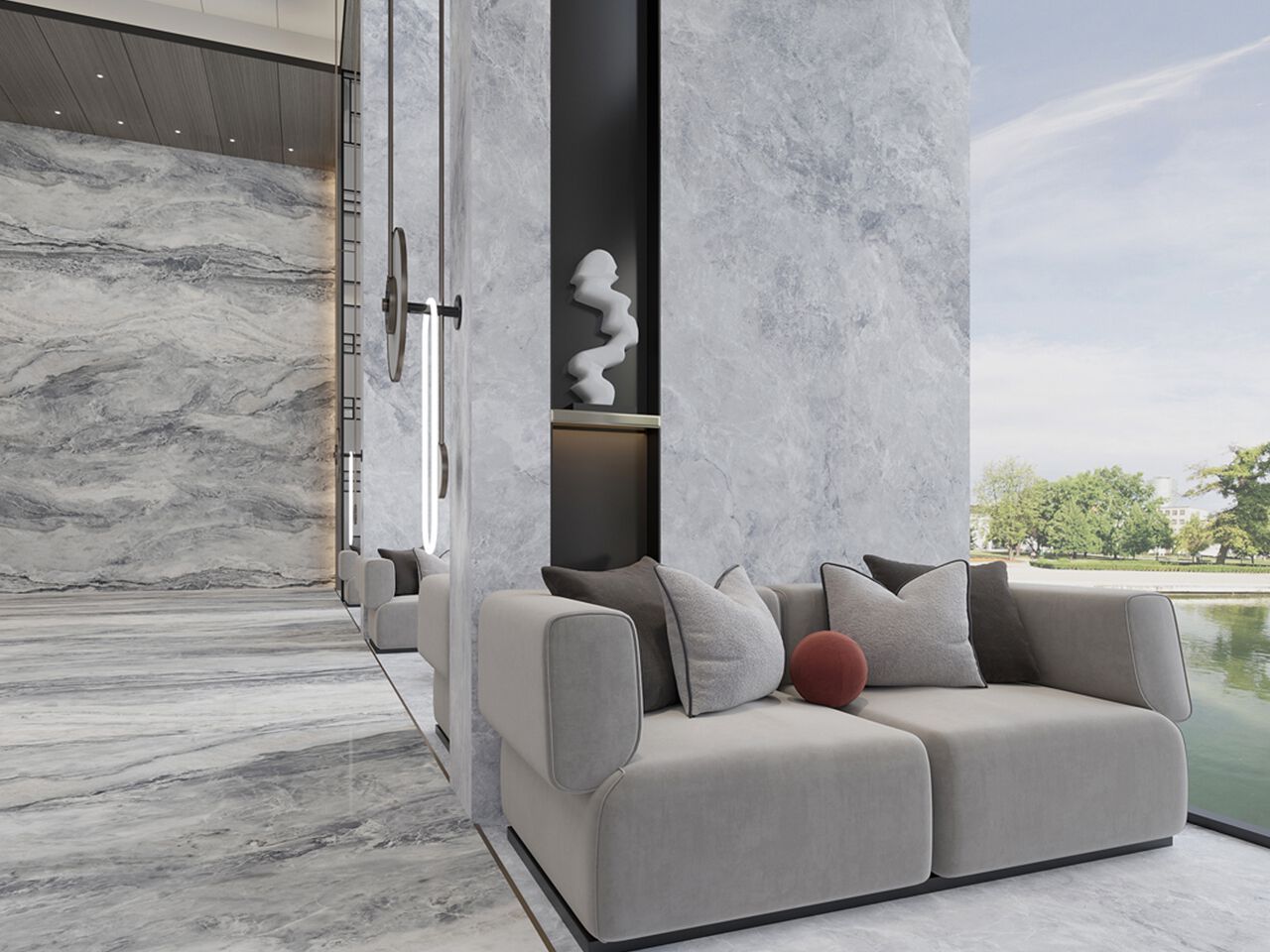 Мраморный пол / покрытие GANI MARBLE TILES LOUIS GREY ARCH-00016089 - Вид №1