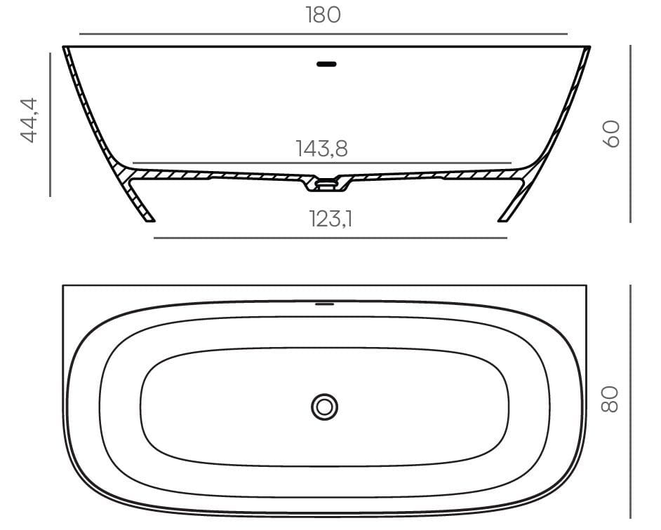 Овальная ванна в Долотеке© Acquabella Acquawhite ARCH-00083276 - Вид №3