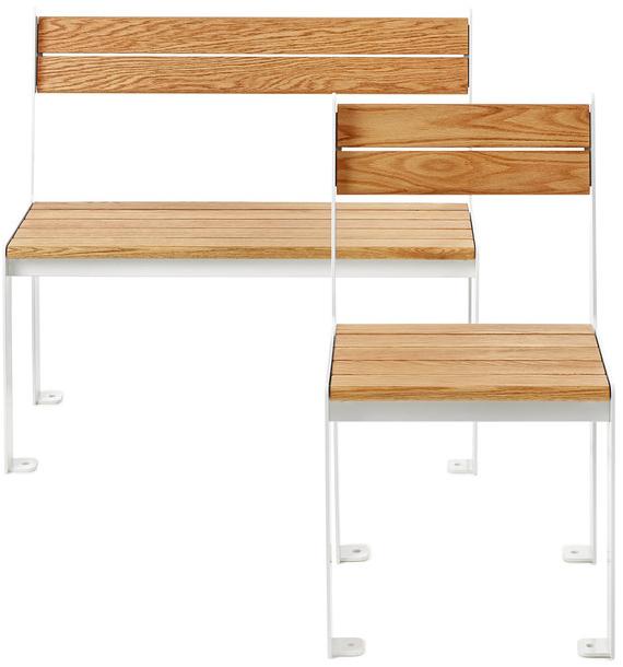 Nola Industrier Садовая скамейка из стали и дерева Low/high U11-59/2 - Вид №2