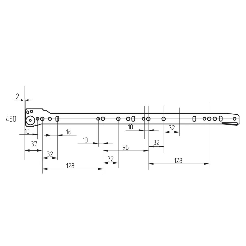 Направляющие роликовые l450 мм, сталь, цвет белый Santreyd STLM-2198518 - Вид №3