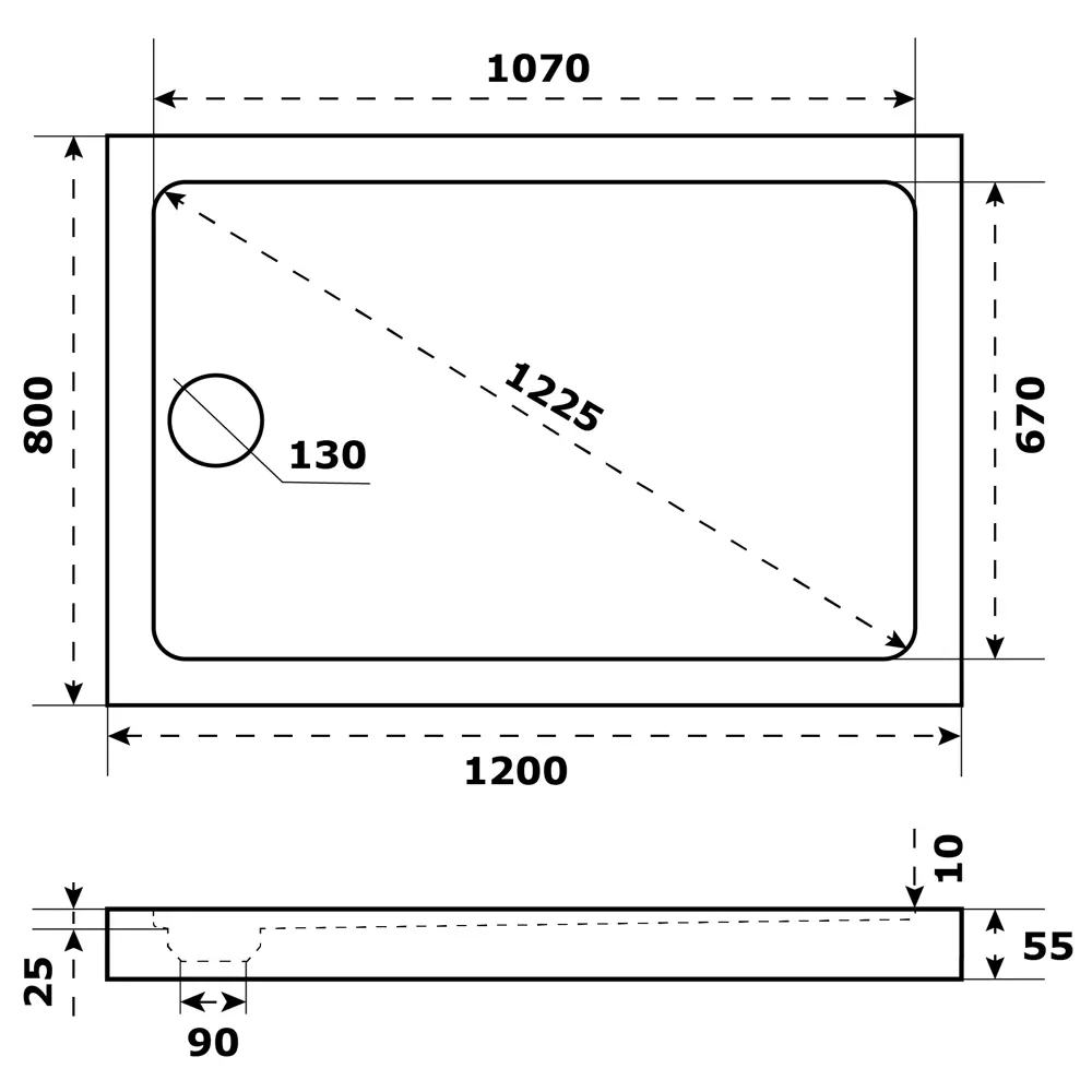 Душевой поддон Slim акрил 120x80 см Santreyd STLM-2053084 - Вид №2