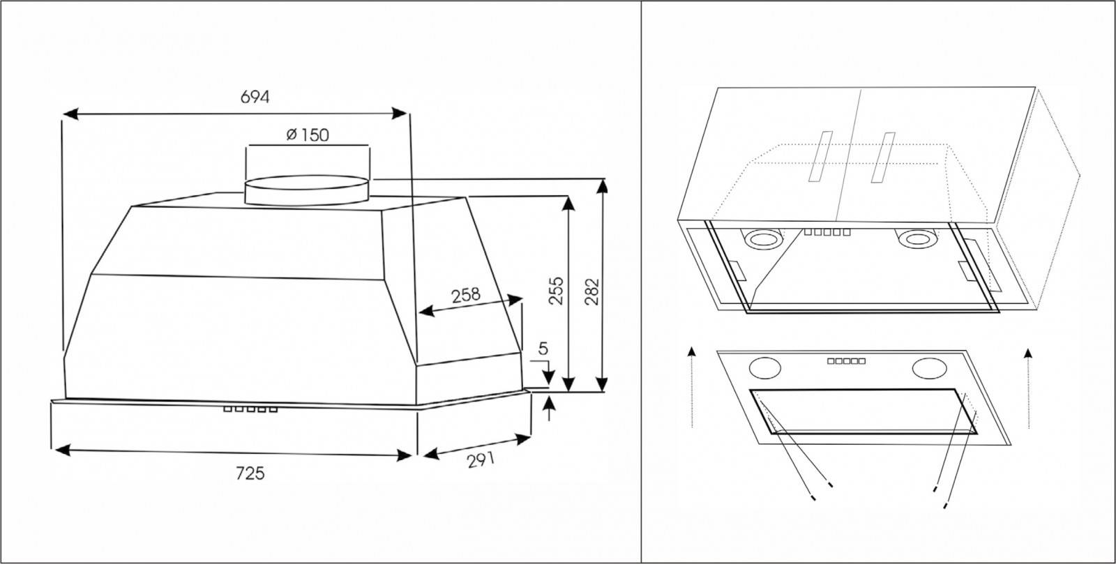 9245054 Вытяжка полновстраиваемая EXITEQ EX-1179 серебристый/серебристый STDN-0083037 - Вид №6