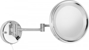 1097(08) Stil Haus, настенное круглое косметич. зеркало c 3-х кратным увеличением и LED подсветкой, цвет хром