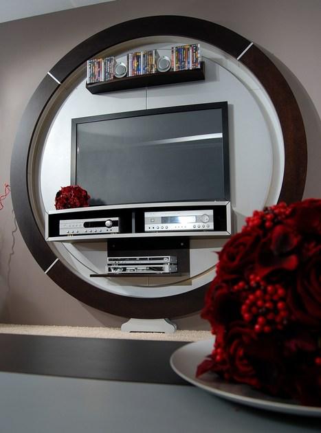 Vismara Design Тумба под ТВ из лакированного дерева с системой прокладки кабелей Classic sun-id-1402909 - Вид №8