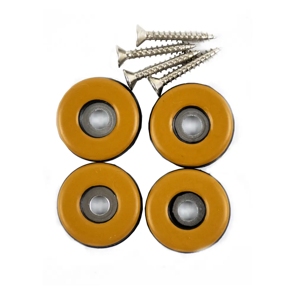 Накладки на мебельные ножки на саморезах ⌀25 мм круглые ПТФЭ коричневые 4 шт DILWIS STLM-2067026 - Вид №1