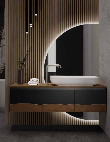 C375M4L50.101NC Тумба подвесная с 4 выдвижными ящиками A. e T. Italia TRACE Белый матовый - орех Каналетто Италия AeT ITALIA - Вид №1