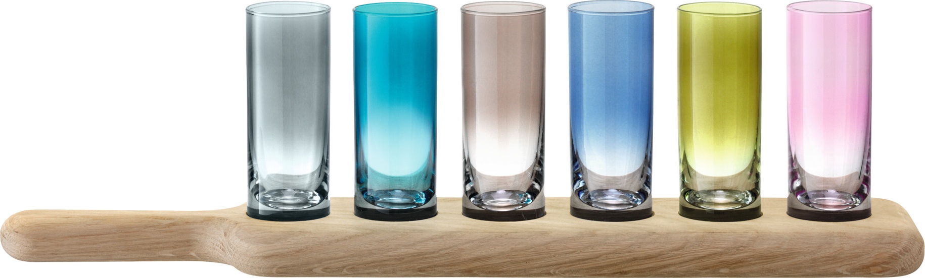 10656287 LSA International Набор разноцветных стопок на подставке LSA International, "Paddle", 6шт. Стекло