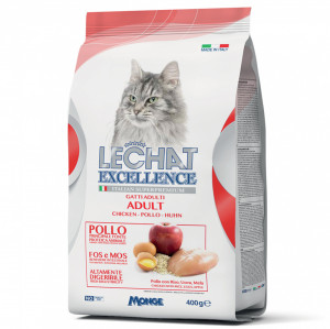 ПР0059846 Корм для кошек EXCELLENCE Adult курица, рис, яйца, яблоки сух. 400г LECHAT