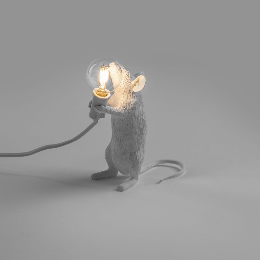 Светильник настольный Mouse Lamp Standing, белый Seletti 14884 - Вид №1