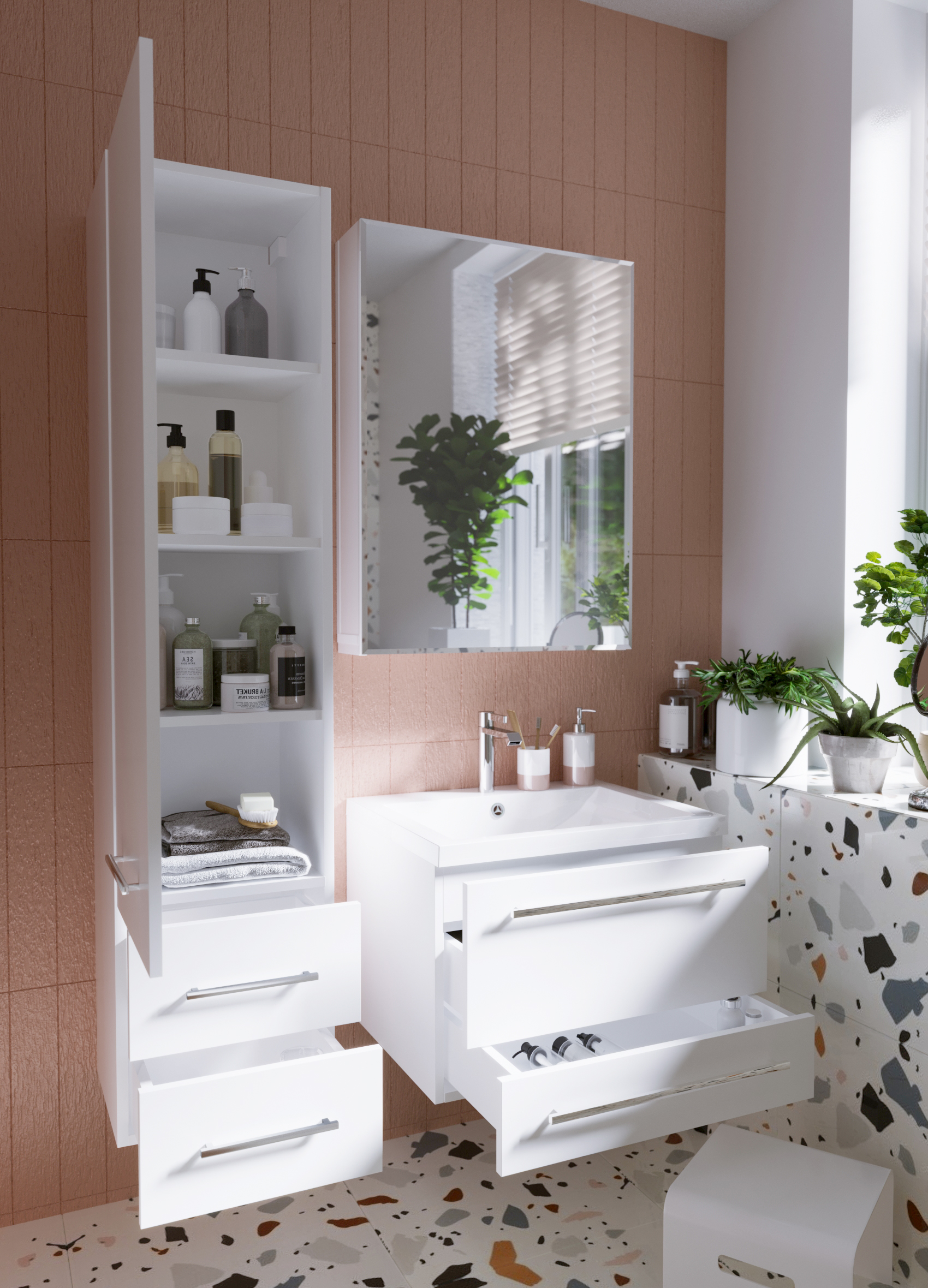 У23256 Шкаф - Пенал Соната 35П, 1д, 2я, Белый глянец 1 Marka Соната  - Вид №8